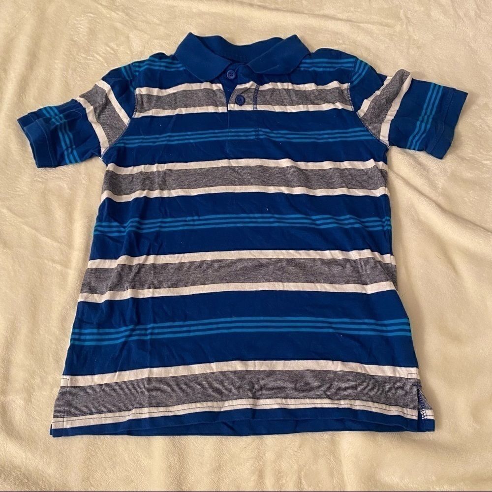 Wrangler blue striped youth medium collared shirt